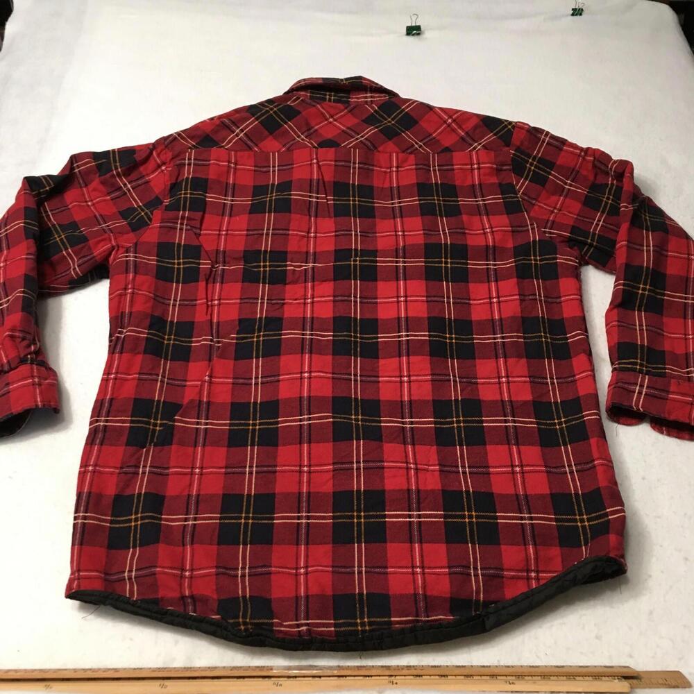 Northwest Blue Territory Quilt Lined Flannel red Plaid Shirt  2XL Vintage